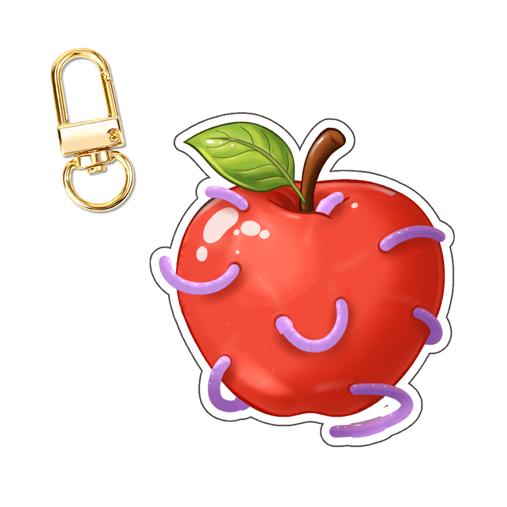 Mr. Grinn Apple Keychain