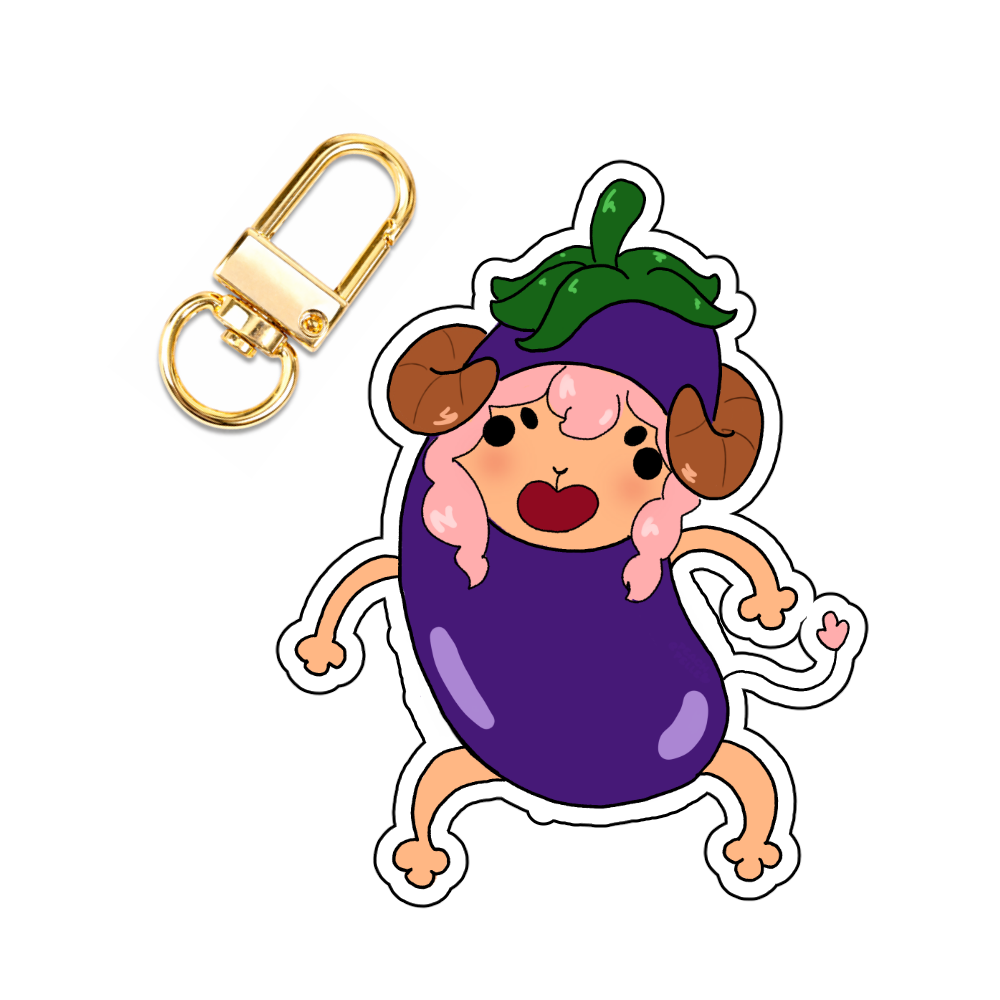 PeachPelle "Eggplant" Keychain