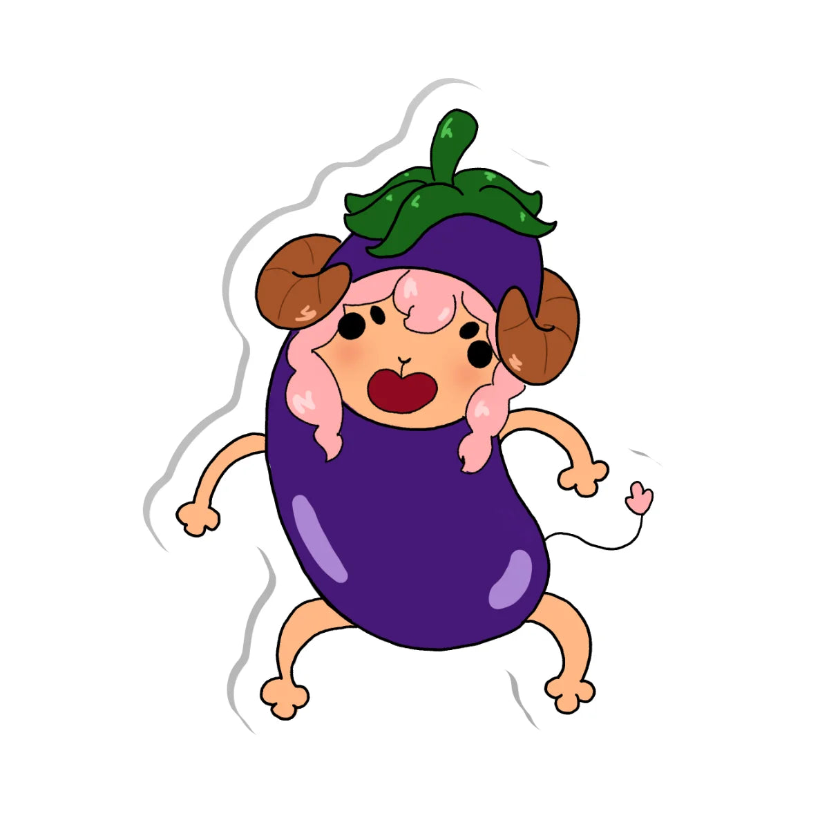 PeachPelle "Eggplant" Acrylic Pin