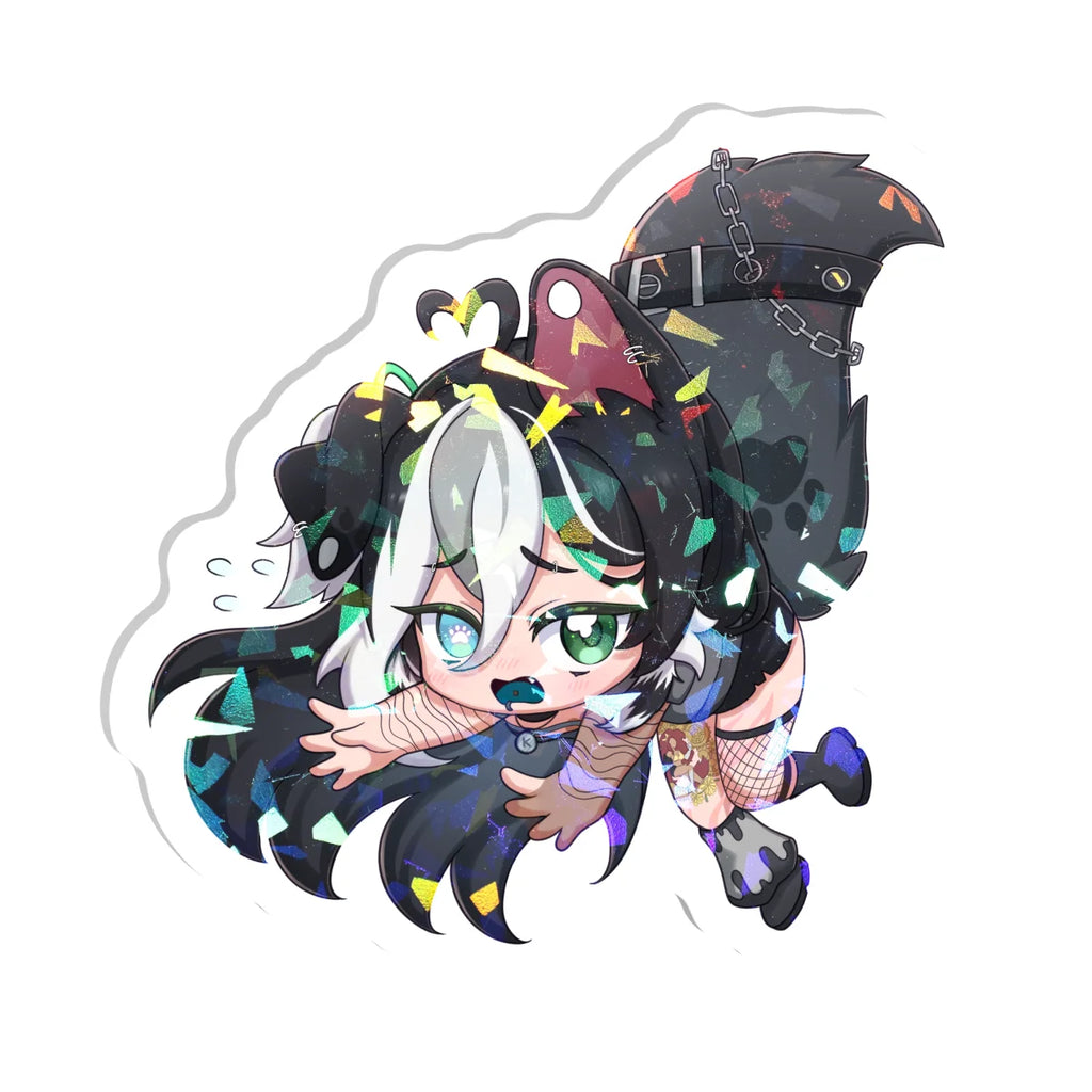 dognamedKats "Dangling" Holo Acrylic Pin