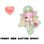 NekochiKohaku "Idle" Front-Side Glitter Epoxy Pin