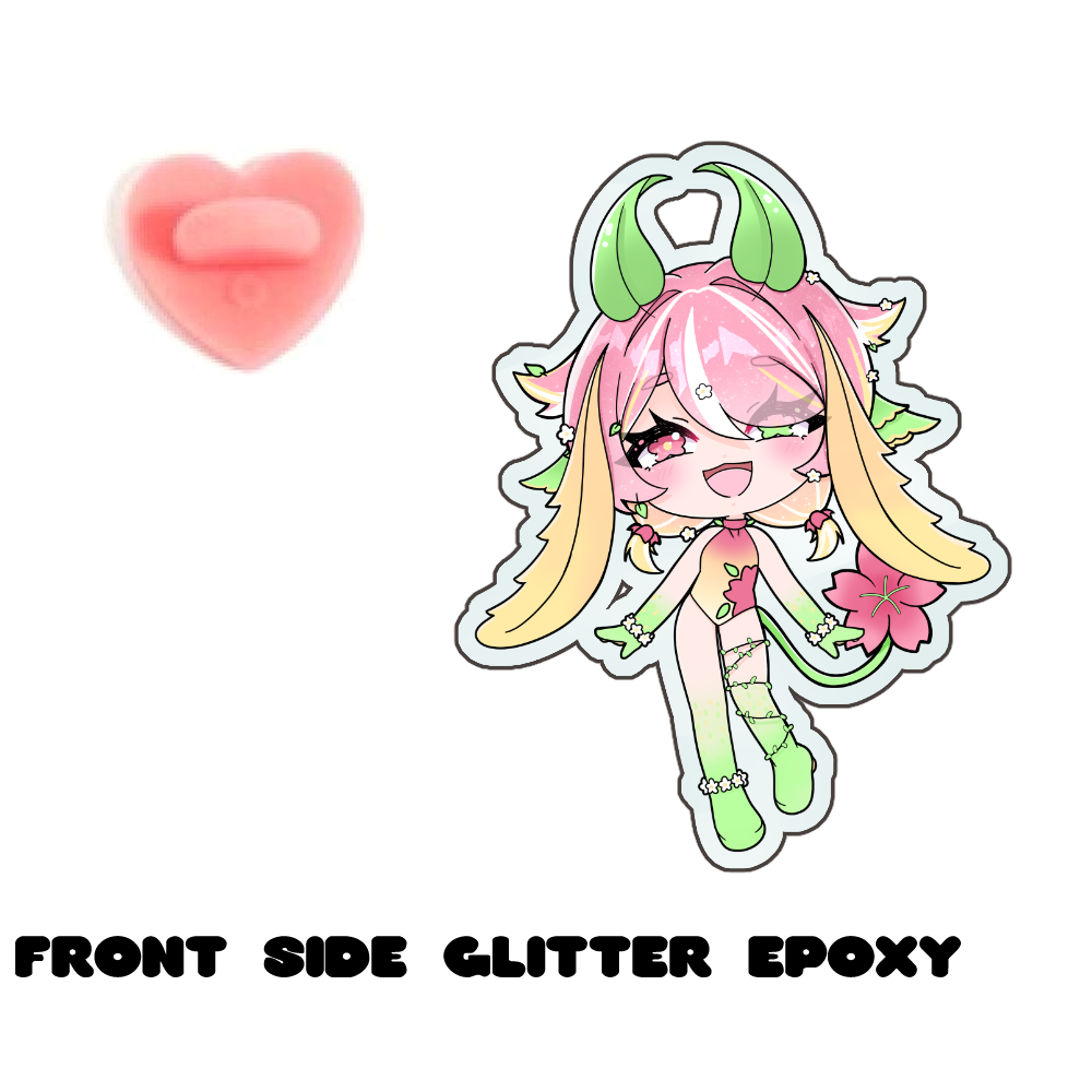 NekochiKohaku "Idle" Front-Side Glitter Epoxy Pin